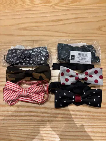 나비 넥타이 세트 6점 카모플라쥬 스트라이프 도트