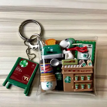 가챠 파우치 그린 카페 PEANUTS