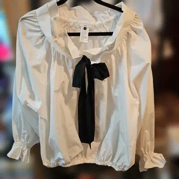 Sov. 화이트 리본 포함 블라우스 36