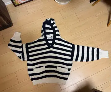 ZARA 스트라이프 패턴 후드 부착 스웨터
