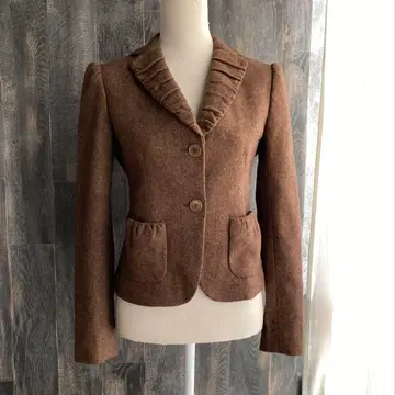 DKNY 새상품급 자켓 트위드 원단 겨울 상품 초콜릿 브라운