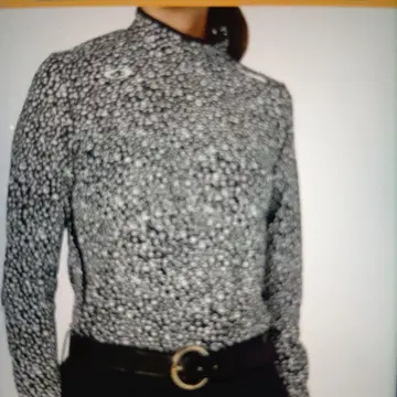 빅 사이즈 LL 사이즈 Oakley 도트 패턴 하이넥 긴팔