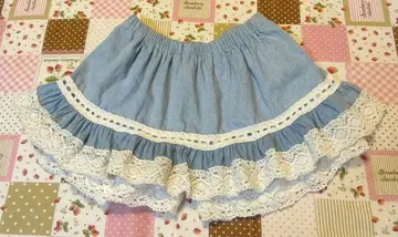 데님 치마바지 레이스 귀여운