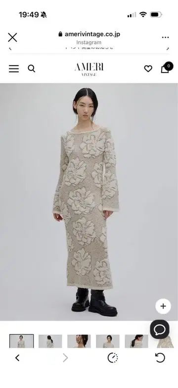 LOOP BLOOM GLOW JACQUARD KNIT DRESS