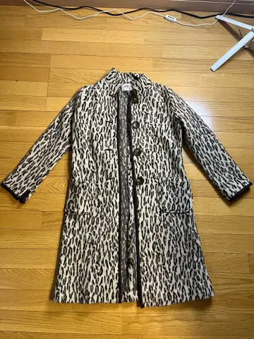 Poil de carotte 레오파드 무늬 롱 코트 사이즈 15