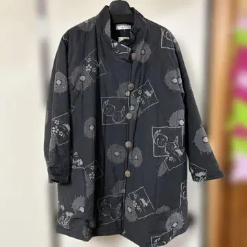 미사용 일본풍 패턴 충전솜 코트 프리