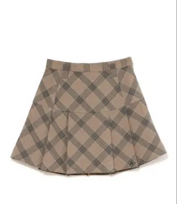당일 발송 S Coco 체크 미니 플리츠 스커트 베이지