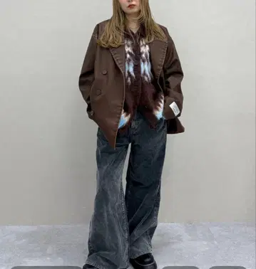 니코앤드 [ WILLIAM B.ELIOTT ] 인조 가죽 페이드 자켓