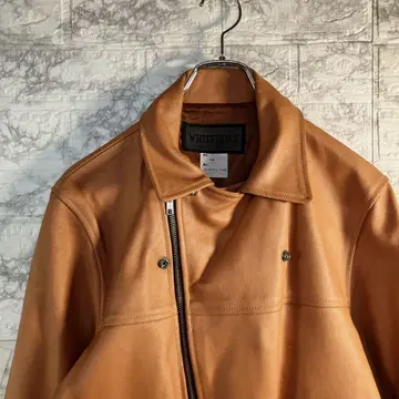 더블 라이더 자켓 소가죽 카멜 WHITEDOVE 더블 지퍼