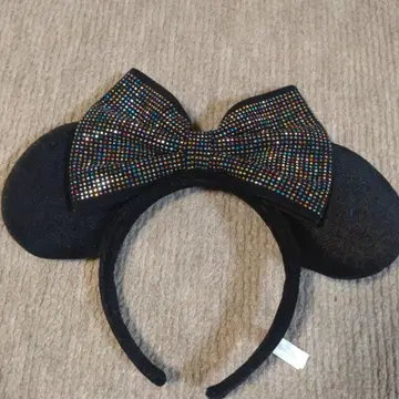 디즈니 머리띠 미니 블랙 리본 큐빅 공식