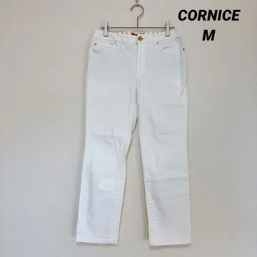 CORNICE 스트레치 팬츠 38 화이트 면 혼방