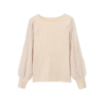 NATURAL BEAUTY BASIC 튤 슬리브 도킹 니트