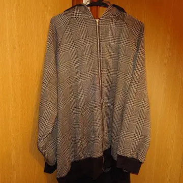 타탄 체크 속기모 후드티 5L부터 6L