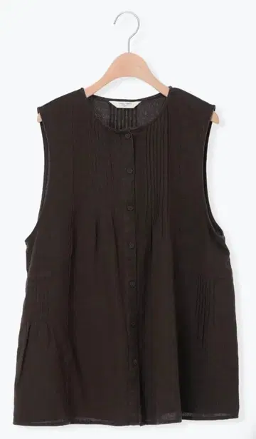 sm2 [ Cross x Linen ] 핀턱 베스트 차콜 새상품