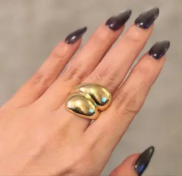Jurgen Lehl 골드 컬러 오가닉 쉐이프 반지 약 12호