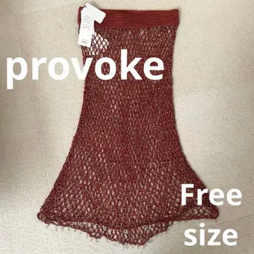 provoke 메쉬 스커트 비즈 부착
