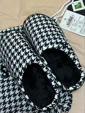SUBU 하운드투스 패턴 가을/겨울 슬리퍼