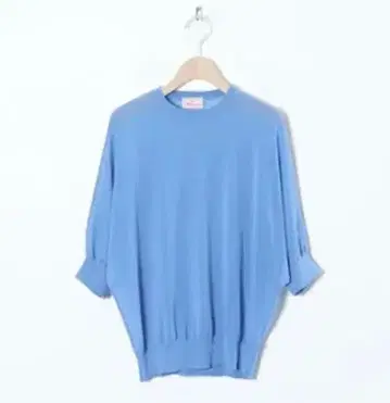 mao made 마오메이드 니트 하프 슬리브 T 라이트 블루