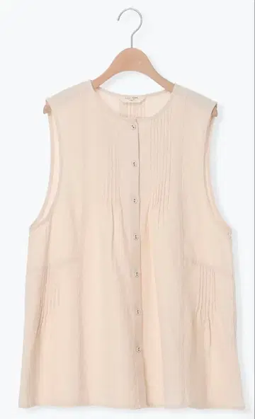 sm2 [ Cross x Linen ] 핀턱 베스트 아이보리 새상품