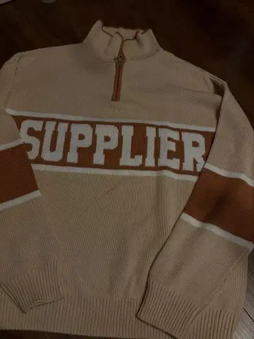 SUPPLIER 베이지 스웨터 지퍼 부착