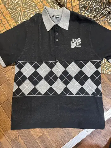 PASS-PORT 다이아몬드 패턴 피케 셔츠 L