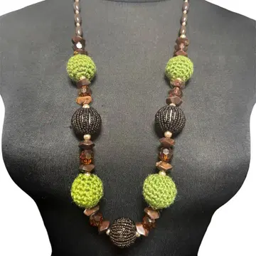 비즈 액세서리 목걸이 털실 뜨개구슬