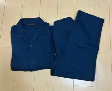 신사 남성용 파자마 룸웨어 LL 네이비 계열 면 프론트 오픈