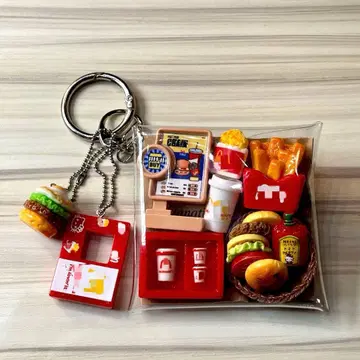 가챠 파우치 햄버거 레드 고양이