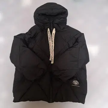 퓨어세신 리사이클 다운 집업 후드 자켓 블랙