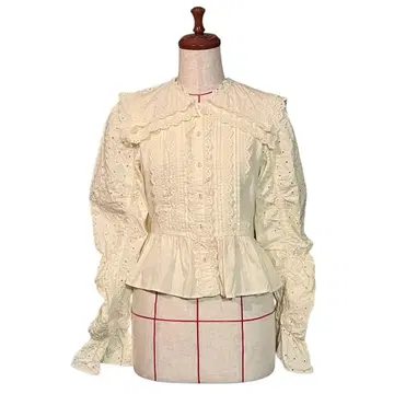 마우지 블라우스 레이스 파워 슬리브 긴팔 아이보리 MOUSSY