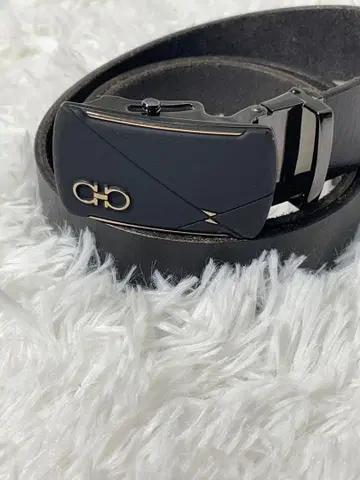 천연 가죽 남성용 벨트 블랙 자동 잠금식 와이드 비즈니스 캐주얼