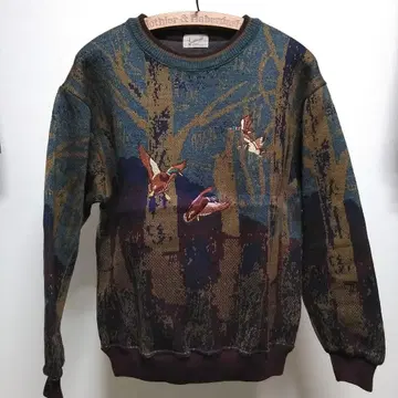 린드버그 일본제 L 사이즈 새 자수 스웨터 레어 빈티지 올 패턴