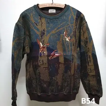 린드버그 일본제 L 사이즈 새 자수 스웨터 레어 빈티지 올 패턴