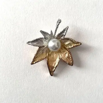 NANO gold plated pearl brooch SILVER 950