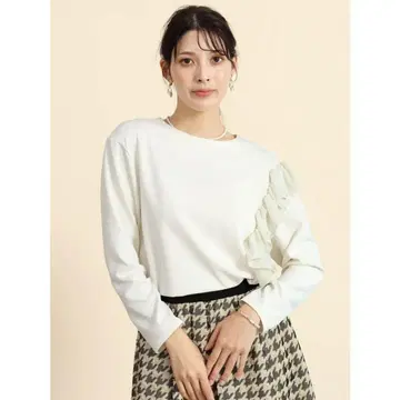 FENNEL 사이드 프릴 저지 블라우스