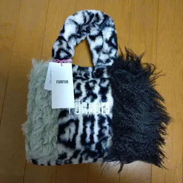 택 포함 새상품 FURFUR 패치워크 에코 퍼 토트백