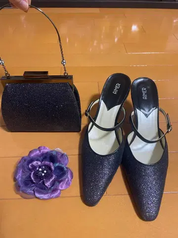 AIMER 다크 퍼플 힐과 백 세트