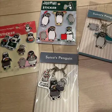 Suica 펭귄 스티커 키링 세트