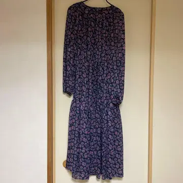 유니클로 UNIQLO 코토니에 시어 프린트 롱 원피스 M