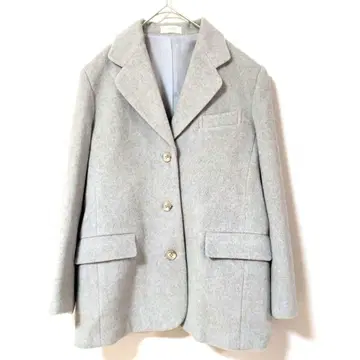 CAREND 그레이 울 혼방 오버 사이즈 자켓 코트