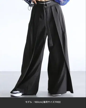 택 포함 미사용 새상품 PAGE BOY 블랙 와이드 팬츠 F 사이즈