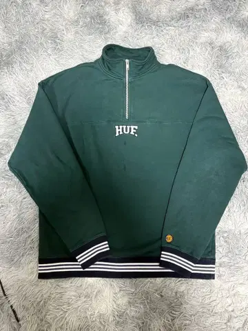 HUF 다크 그린 하프 지퍼 트레이닝복 L