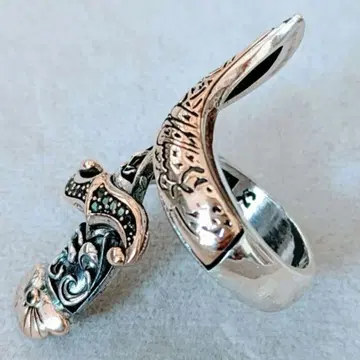 남성용 핸드메이드 반지 (검 터번) 925silver