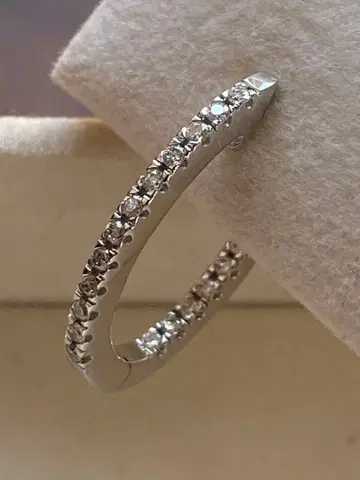 폰테 베키오 화이트 골드 다이아 후프 귀걸이 (한쪽)