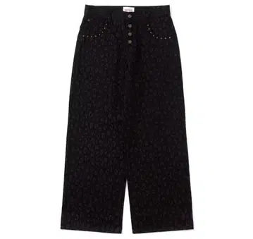 BADWAY Leopard 스트레이트 데님 팬츠 L