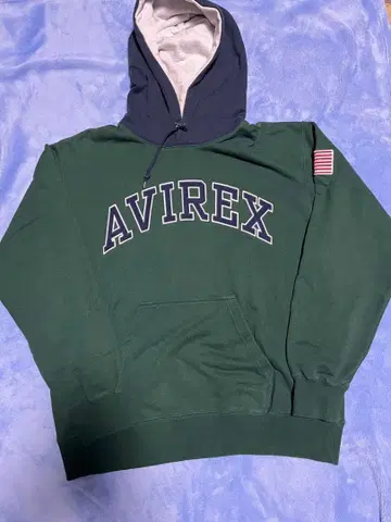 AVIREX 다크 그린 후드티