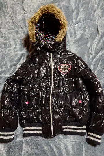 Rich mix 블랙 다운 자켓 퍼 포함