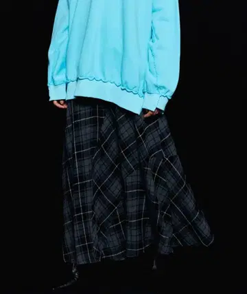 랜덤 체크 플레어 스커트 그레이 36 사이즈