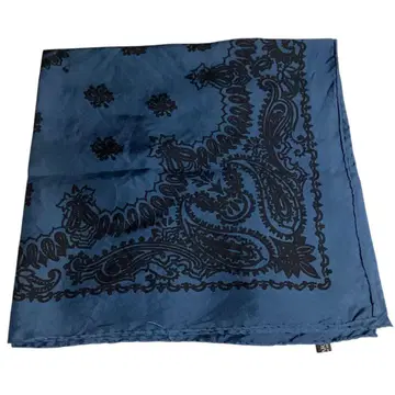 유나이티드 애로우즈 페이즐리 무늬 실크 스카프 블루 일본제