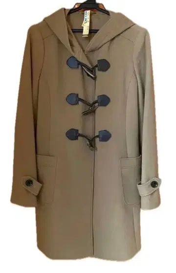 새상품급 ANAYI 캐시미어 혼방 울 더플 코트 카멜 38 클리닝 완료